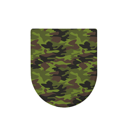 Dark Green And Black Camouflage Print Toilet Lid Cover