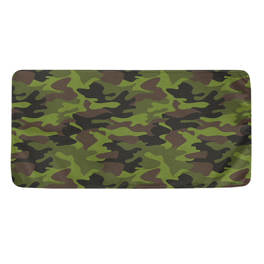 Dark Green And Black Camouflage Print Towel