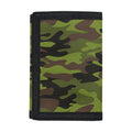 Dark Green And Black Camouflage Print Trifold Wallet