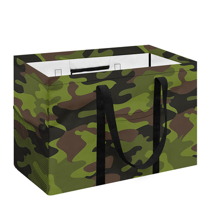Dark Green And Black Camouflage Print Utility Tote Bag