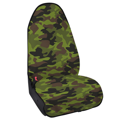 Dark Green And Black Camouflage Print Waterproof Car Seat Cover