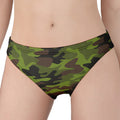 Dark Green And Black Camouflage Print Women's Panties