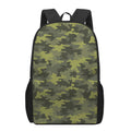Dark Green Camouflage Print 17 Inch Backpack