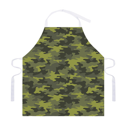Dark Green Camouflage Print Adjustable Apron