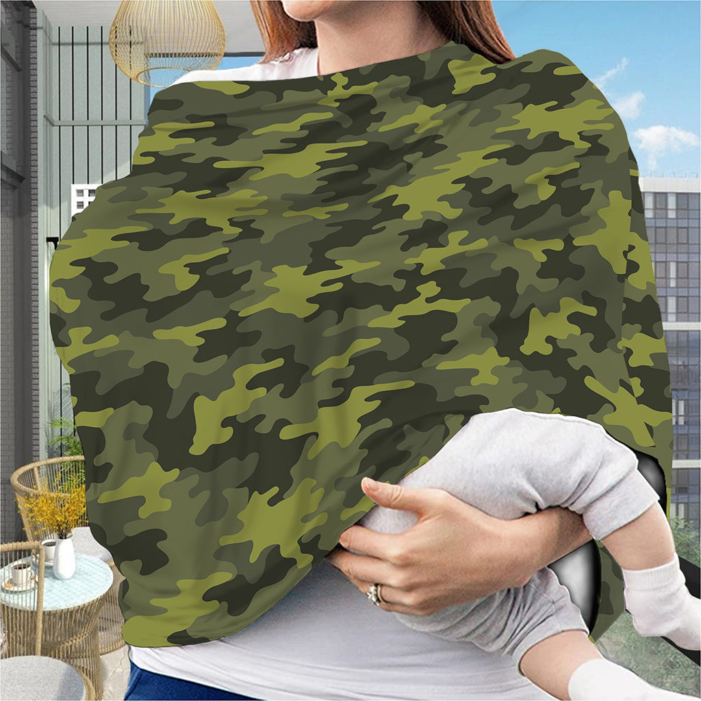 Dark Green Camouflage Print Baby Seat Cover