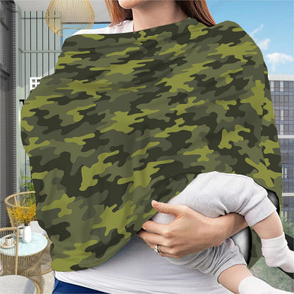Dark Green Camouflage Print Baby Seat Cover