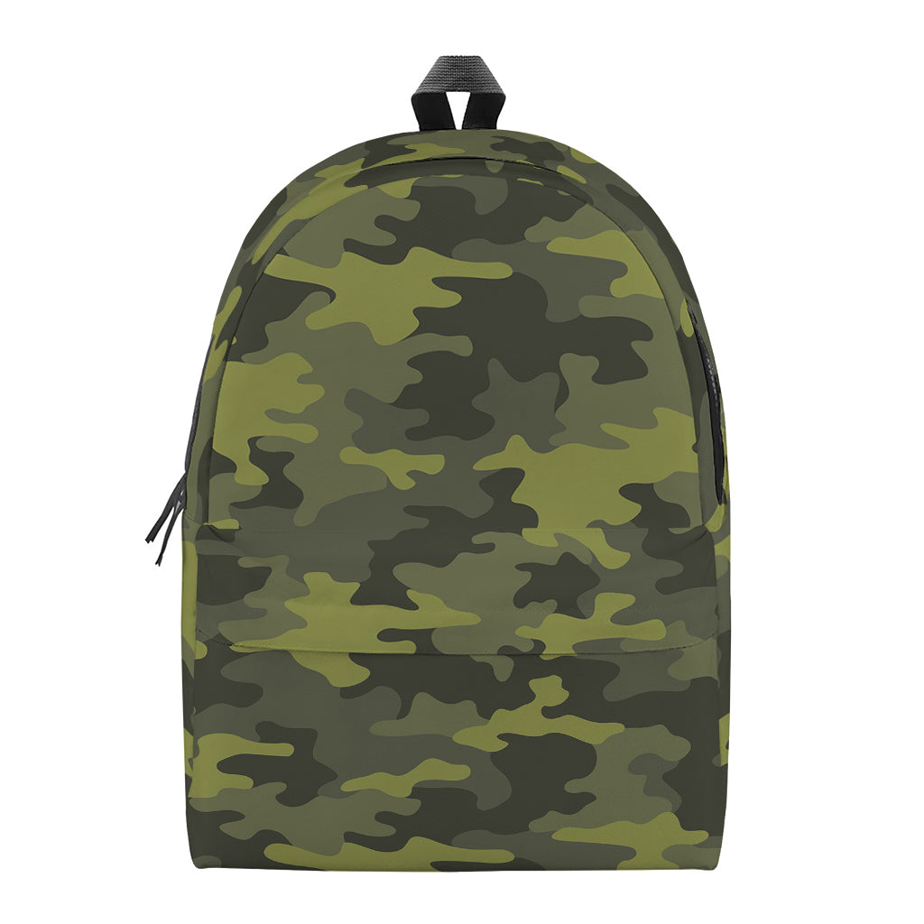 Dark Green Camouflage Print Backpack