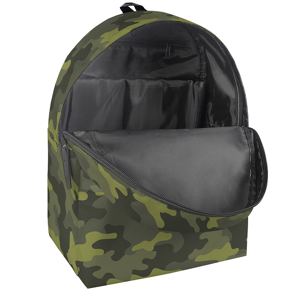 Dark Green Camouflage Print Backpack