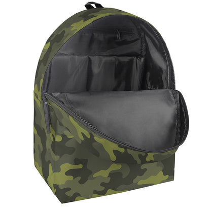 Dark Green Camouflage Print Backpack