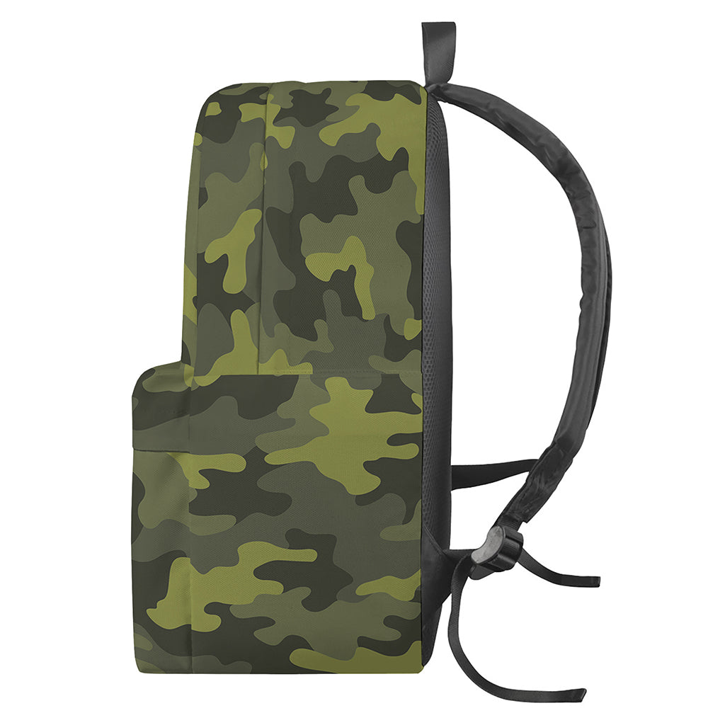 Dark Green Camouflage Print Backpack