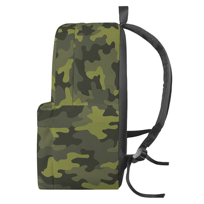Dark Green Camouflage Print Backpack