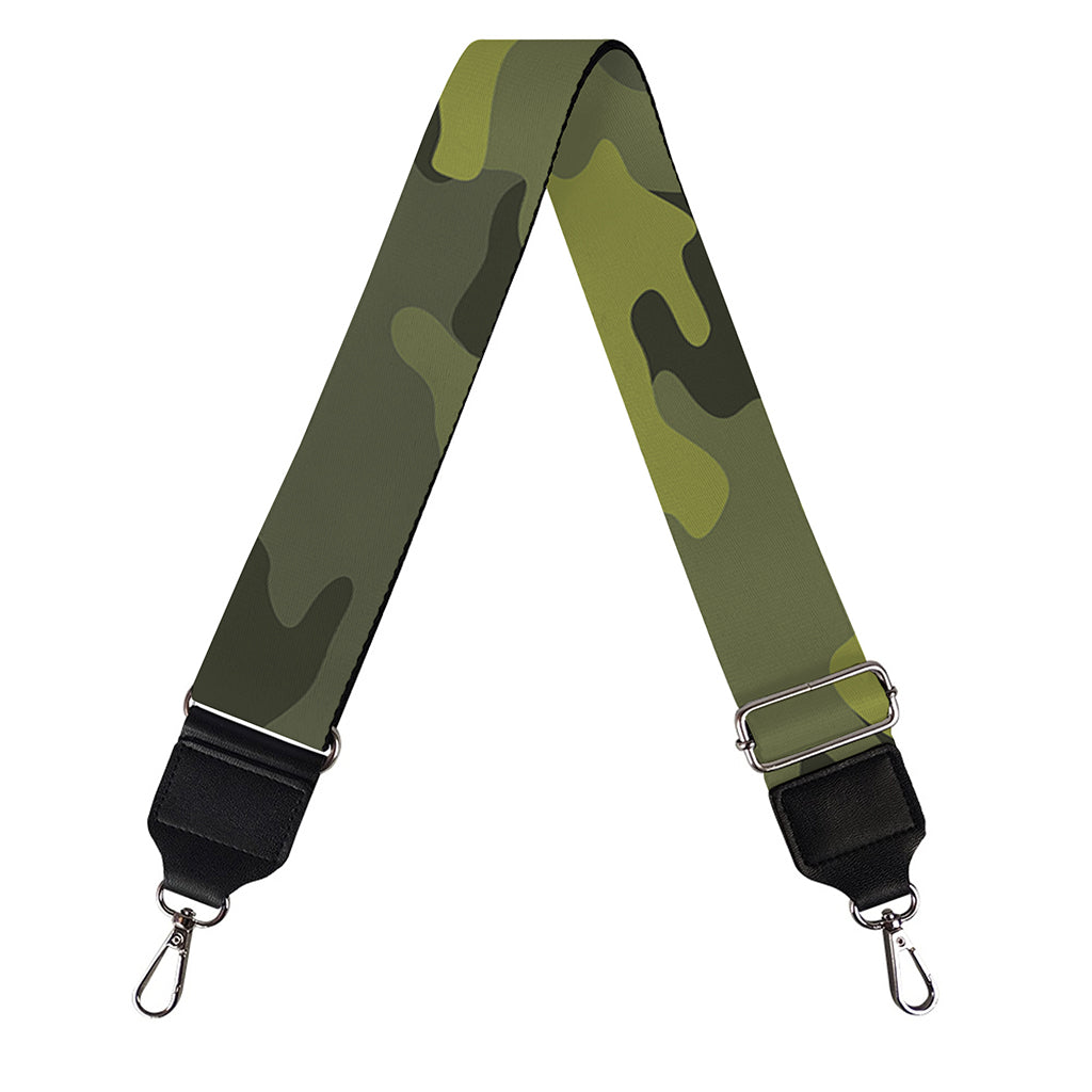 Dark Green Camouflage Print Bag Strap