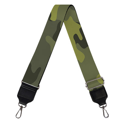 Dark Green Camouflage Print Bag Strap