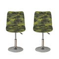 Dark Green Camouflage Print Bar Stool Covers