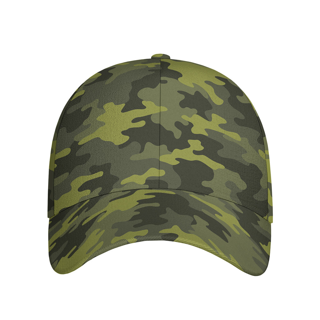 Dark Green Camouflage Print Baseball Cap