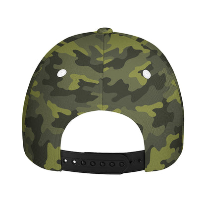 Dark Green Camouflage Print Baseball Cap
