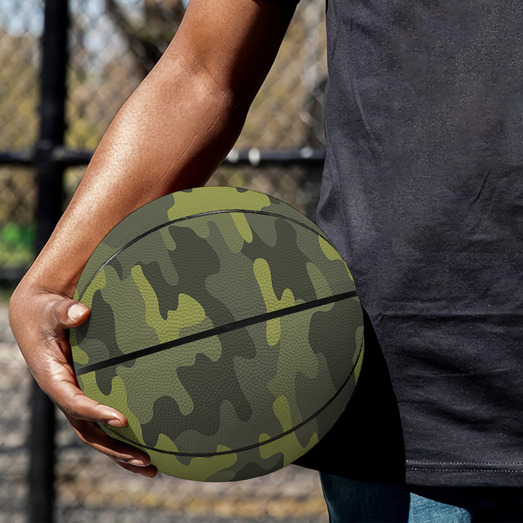 Dark Green Camouflage Print Basketball