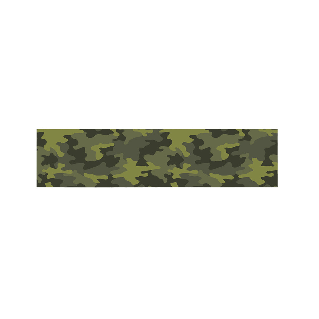 Dark Green Camouflage Print Bed Runner