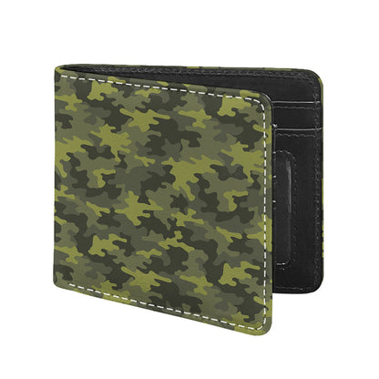 Dark Green Camouflage Print Bifold Wallet