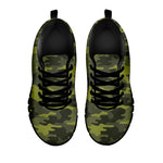 Dark Green Camouflage Print Black Running Shoes