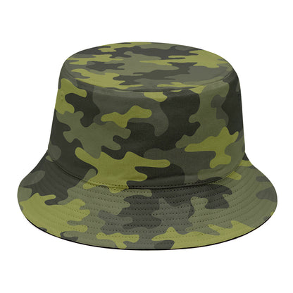Dark Green Camouflage Print Bucket Hat