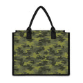 Dark Green Camouflage Print Canvas Tote Bag