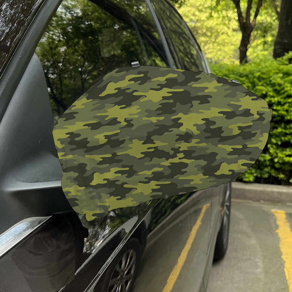 Dark Green Camouflage Print Car Side Mirror Covers