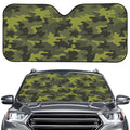 Dark Green Camouflage Print Car Windshield Sun Shade