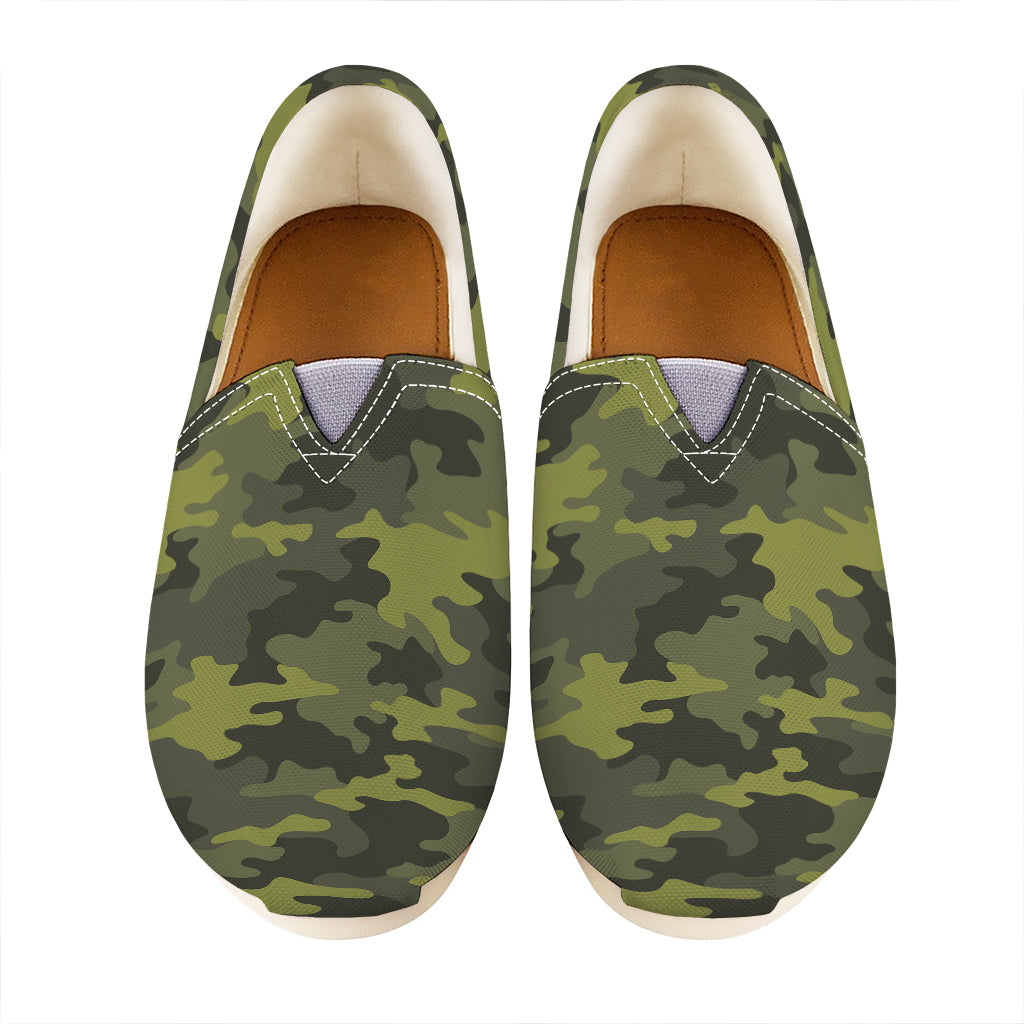 Dark Green Camouflage Print Casual Shoes