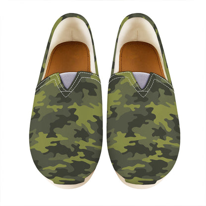Dark Green Camouflage Print Casual Shoes