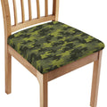 Dark Green Camouflage Print Chair Cushion Cover