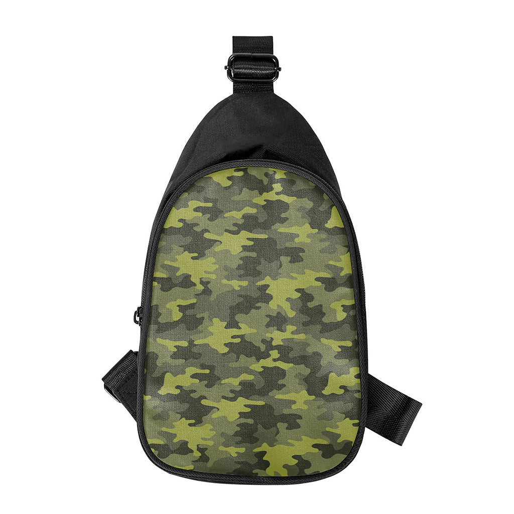 Dark Green Camouflage Print Chest Bag