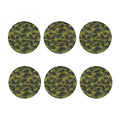 Dark Green Camouflage Print Coaster Set