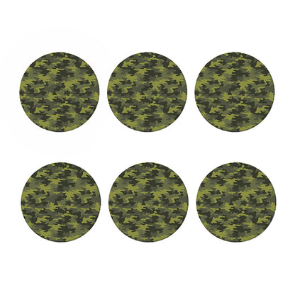 Dark Green Camouflage Print Coaster Set