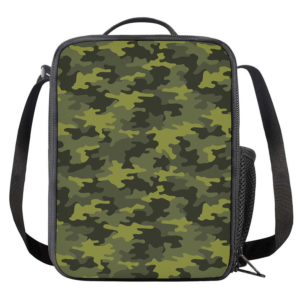 Dark Green Camouflage Print Crossbody Lunch Bag