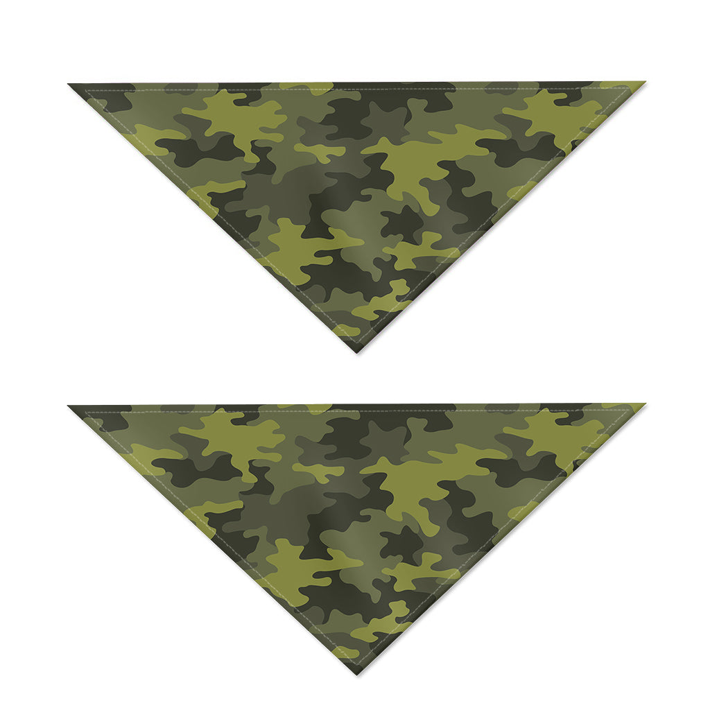 Dark Green Camouflage Print Dog Bandana