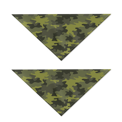 Dark Green Camouflage Print Dog Bandana