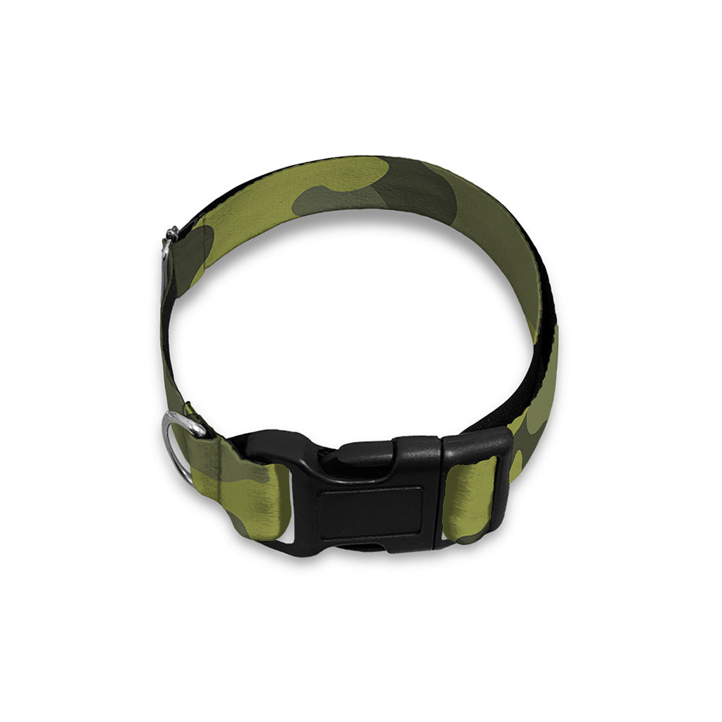 Dark Green Camouflage Print Dog Collar