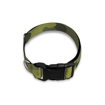 Dark Green Camouflage Print Dog Collar