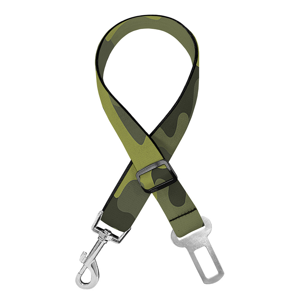 Dark Green Camouflage Print Dog Seat Belt