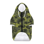 Dark Green Camouflage Print Dog Zip Up Hoodie