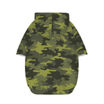 Dark Green Camouflage Print Dog Zip Up Hoodie