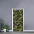 Dark Green Camouflage Print Door Sticker