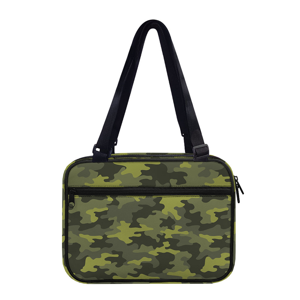 Dark Green Camouflage Print Double Strap Bible Bag