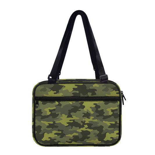 Dark Green Camouflage Print Double Strap Bible Bag