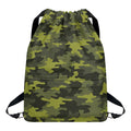 Dark Green Camouflage Print Drawstring Backpack