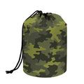 Dark Green Camouflage Print Drawstring Makeup Bag