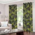 Dark Green Camouflage Print Extra Wide Grommet Curtains