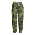 Dark Green Camouflage Print Fleece Lined Knit Pants