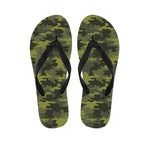 Dark Green Camouflage Print Flip Flops